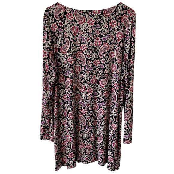 J JILL WEAREVER COLLECTION Paisley Floral Mini Dress Multicolor Size Large Tall - Picture 2 of 4